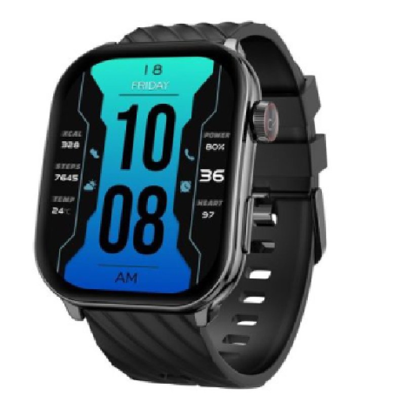 Scykei Civis Smart Watch with black band and digital display showing time and health metrics, on a white background.