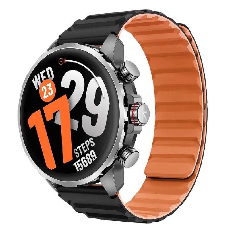 Kieslect KR3 Smart Watch with black band and digital display showing time and fitness tracking features.