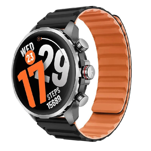 Kieslect KR3 Smart Watch with black band and digital display showing time and fitness tracking features.