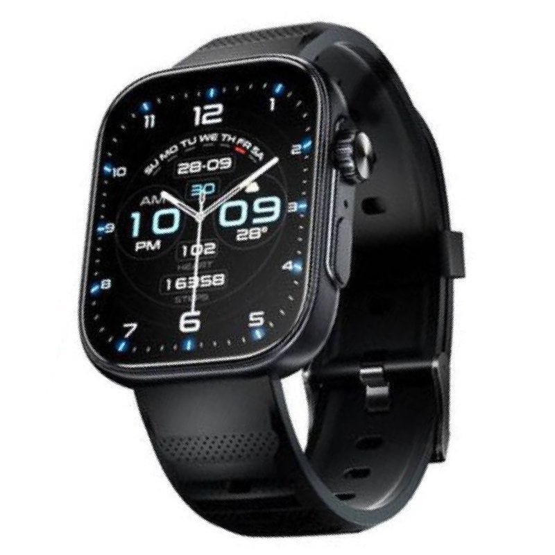 Itel Storm Ultra Smart Watch ISW-023 showing a sleek black design with a digital display and fitness tracking features.