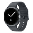 Samsung Galaxy Watch 8 smart watch showing digital display with fitness tracking and notifications.