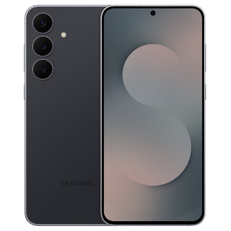 Samsung Galaxy S25 FE smartphone with a sleek display and multiple camera lenses, showcasing a modern design.