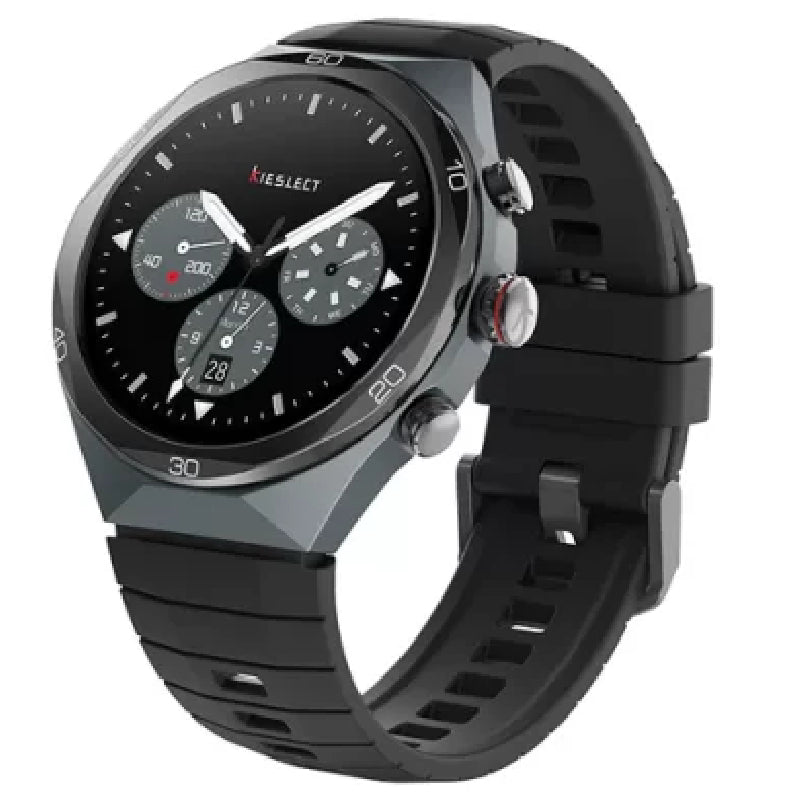 Kieslect Elite2 AI Smart Watch with digital display, fitness tracking, and sleek black band showing on a wrist.