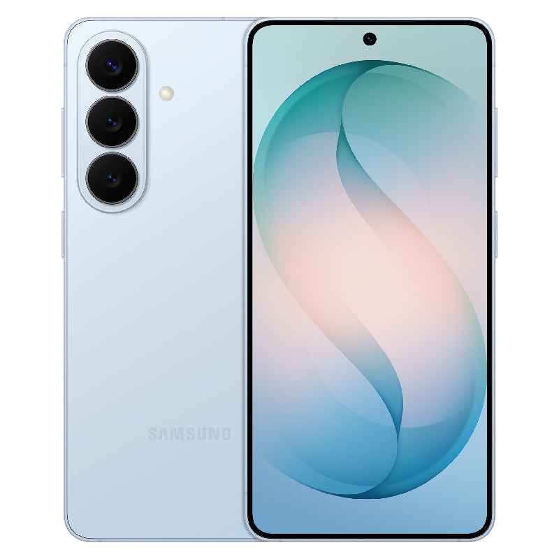 Samsung Galaxy S26+ smartphone with sleek design, large display, and multiple camera lenses visible on the front.