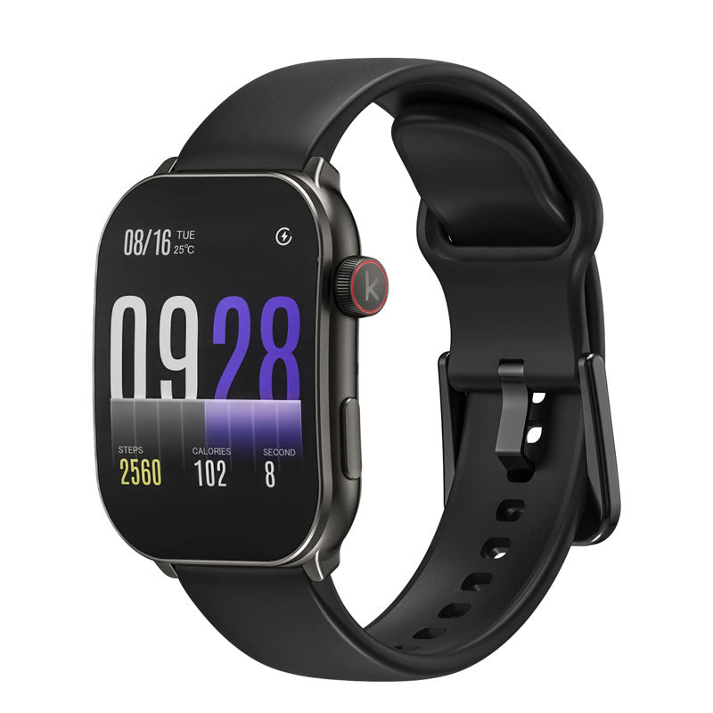Kieslect Balance Note Smart Watch with black band and digital display showing time and fitness tracking features.