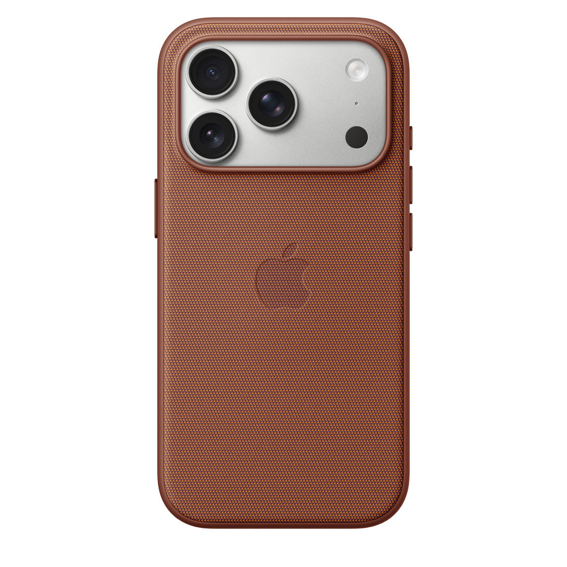 Apple iPhone 17 Pro TechWoven case with MagSafe in Sienna color, showing the woven texture and magnetic attachment front view.