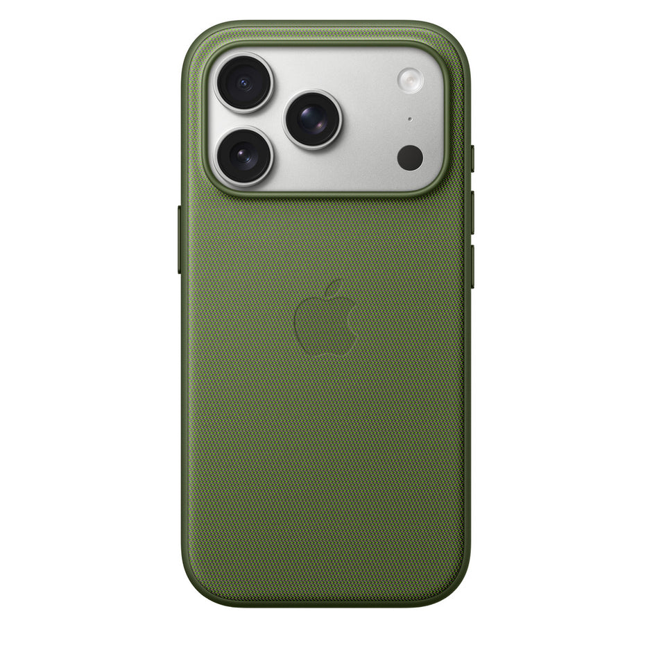 Apple iPhone 17 Pro TechWoven Case with MagSafe in Sienna, showing the woven textured design and MagSafe alignment on the back.