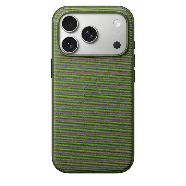 Apple iPhone 17 Pro TechWoven Case with MagSafe in Sienna, showing the woven textured design and MagSafe alignment on the back.