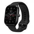 Amazfit GTS 4 1.75-inch black smart watch showing a digital display with fitness and notification icons.