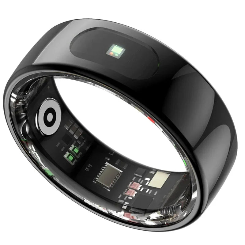 CardoO Smart Ring 7 smart watch with black band and sleek design, displayed on a white background.