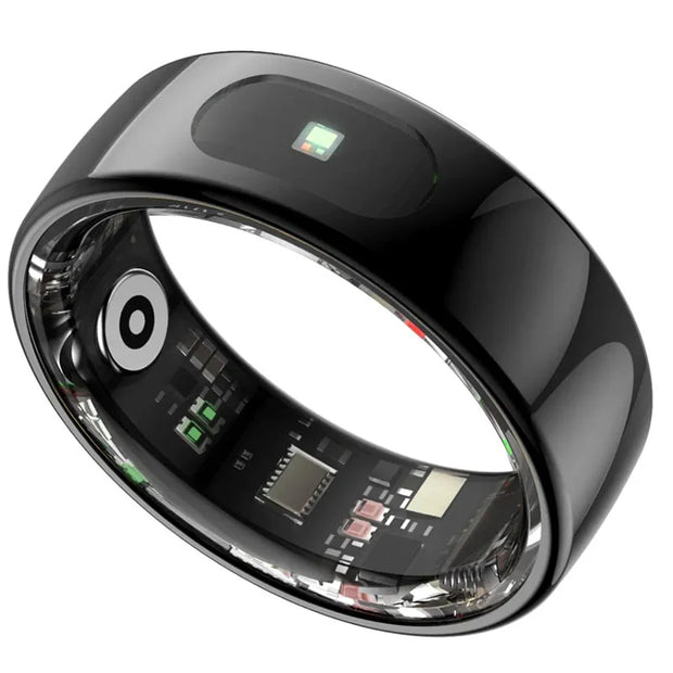 CardoO Smart Ring 7 smart watch with black band and sleek design, displayed on a white background.