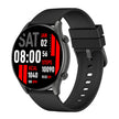 Kieslect KR smartwatch with 1.32-inch black display, sporty design, and digital watch face showing time and fitness metrics.