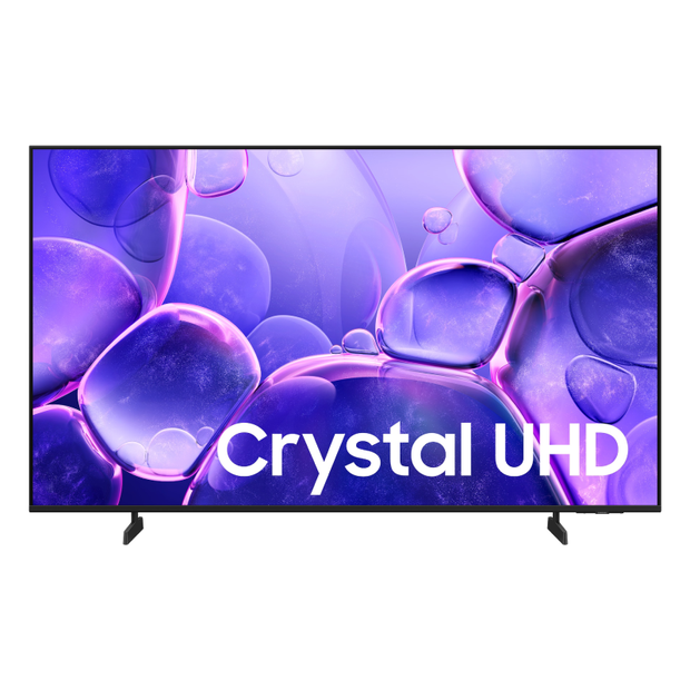 Samsung 75-inch Crystal AI Smart TV UHD 4K LED model 75U8000F displaying vibrant screen content.