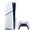 Sony PlayStation 5 Slim Edition console with 1TB hard disk, CD version, shown in a sleek black design on a white background.