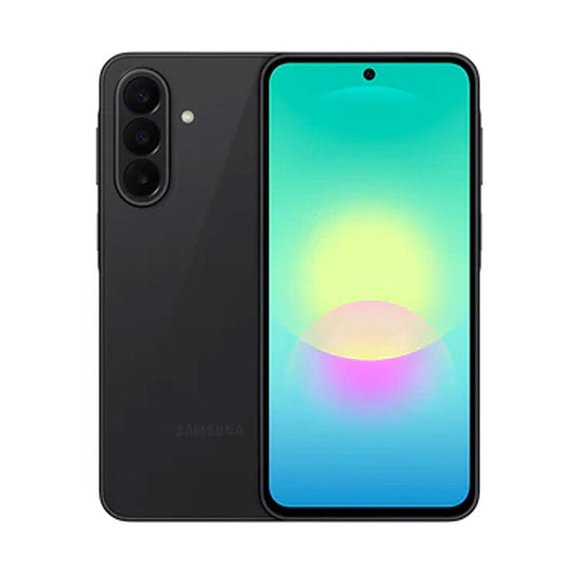 Samsung Galaxy A27 smartphone showing a sleek design with a large display and multiple app icons on the screen.